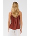 CREAM CRAnna dames top in brandy bruin met kantdetails en fijne bandjes