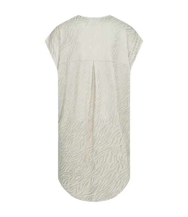 Freequent FQMATTER moonbeam beige metallic dames jurk met V-hals
