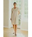 Freequent FQMATTER moonbeam beige metallic dames jurk met V-hals