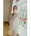 Freequent FQMATTER moonbeam beige metallic dames jurk met V-hals