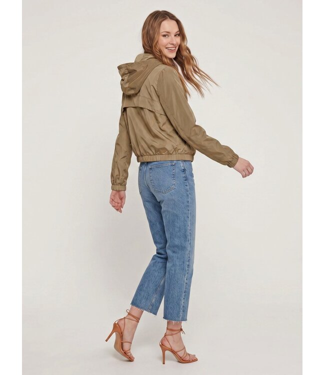 JDY JDYNEWREACH Tiger Eye dames kort regenjasje met capuchon