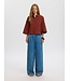 Selected Femme SLFFINNIE dames blouse met 3/4-mouwen in biologisch katoen en linnen