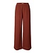 Selected Femme SLFFINNIE terracotta dames wide leg broek in biologisch katoen en linnen