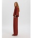 Selected Femme SLFFINNIE terracotta dames wide leg broek in biologisch katoen en linnen
