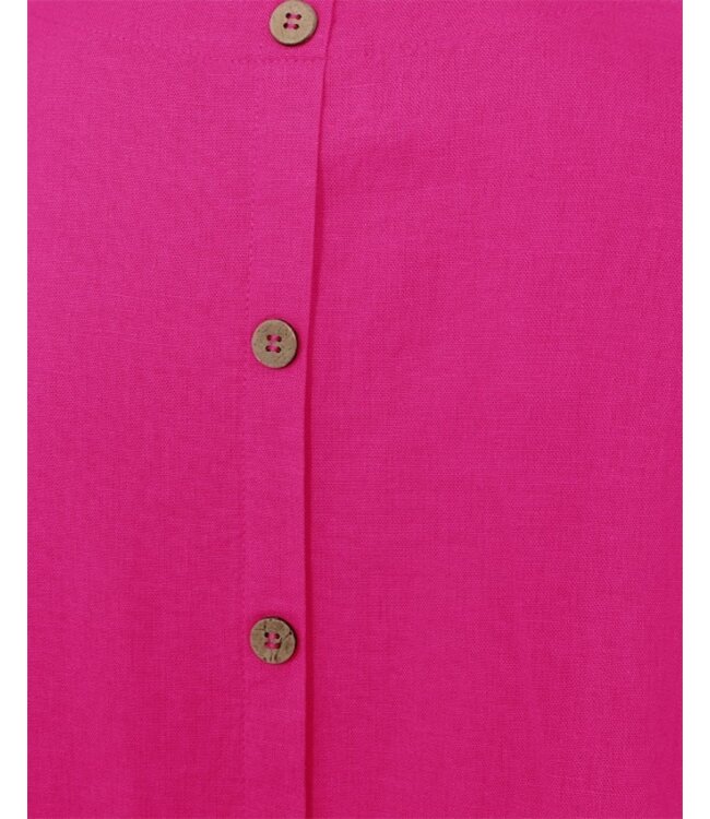 Freequent FQLAVA felroze linnenmix dames mouwloze jurk met decoratieve rugknopen