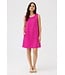 Freequent FQLAVA felroze linnenmix dames mouwloze jurk met decoratieve rugknopen