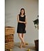 Freequent FQLAVA zwarte linnenmix dames mouwloze jurk met decoratieve rugknopen