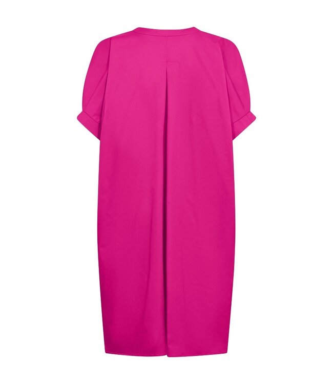 Freequent FQXENIA fuchsia paarse dames jurk met korte ballonmouwen