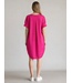 Freequent FQXENIA fuchsia paarse dames jurk met korte ballonmouwen