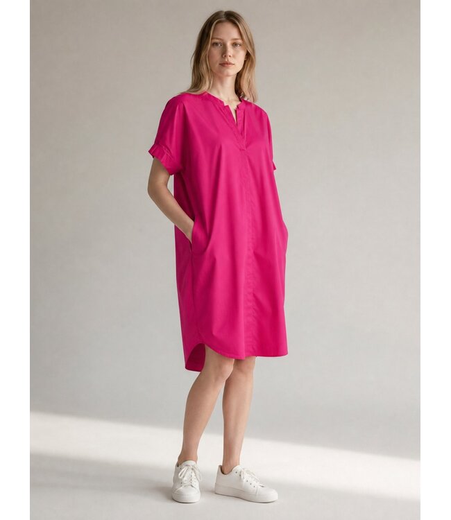 Freequent FQXENIA fuchsia paarse dames jurk met korte ballonmouwen
