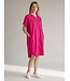 Freequent FQXENIA fuchsia paarse dames jurk met korte ballonmouwen