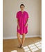 Freequent FQXENIA fuchsia paarse dames jurk met korte ballonmouwen