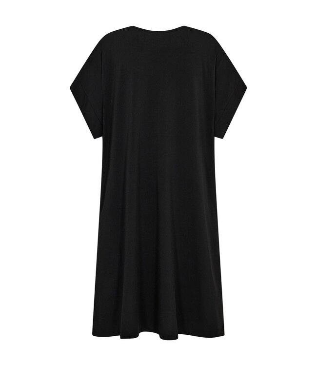 Freequent FQFLOI zwarte dames midi jurk met twistdetail en V-hals
