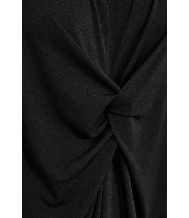 Freequent FQFLOI zwarte dames midi jurk met twistdetail en V-hals