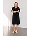 Freequent FQFLOI zwarte dames midi jurk met twistdetail en V-hals