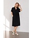 Freequent FQFLOI zwarte dames midi jurk met twistdetail en V-hals