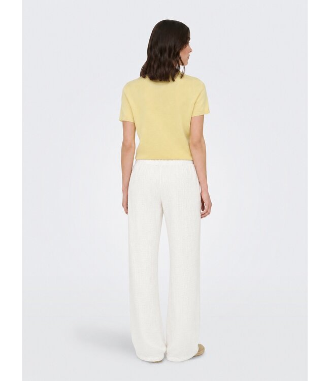 JDY JDYTURBO witte dames broek met wijde pijpen en linnenmix