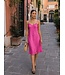 Selected Femme SLFTALIA Lena satijnen jurk in Phlox Pink met verstelbare spaghettibandjes