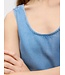 Object OBJFRAME lichtblauwe mouwloze denim jurk