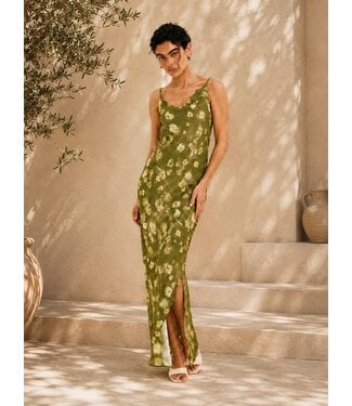 Selected Femme SLFGIONA Slim Ankle Strap Dress - Lint AOP: Flower