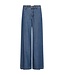 Freequent FQMILO Broek Medium Blue Denim van Lyocell – Wijde Denim Broek met Elastische Taille