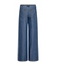 Freequent FQMILO Broek Medium Blue Denim van Lyocell – Wijde Denim Broek met Elastische Taille