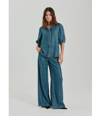 Freequent FQMILO Long Pants - Medium Blue Denim