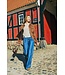 Freequent FQMILO Broek Medium Blue Denim van Lyocell – Wijde Denim Broek met Elastische Taille