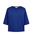 Freequent FQCONNY fijngebreide dames pullover blauw met halflange mouwen
