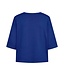 Freequent FQCONNY fijngebreide dames pullover blauw met halflange mouwen