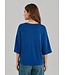 Freequent FQCONNY fijngebreide dames pullover blauw met halflange mouwen