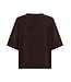 Freequent FQTEMPO fijngebreide dames pullover in Mole met korte mouwen