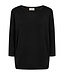 Freequent FQJONE dames pullover Black met 3/4-mouwen en losse pasvorm