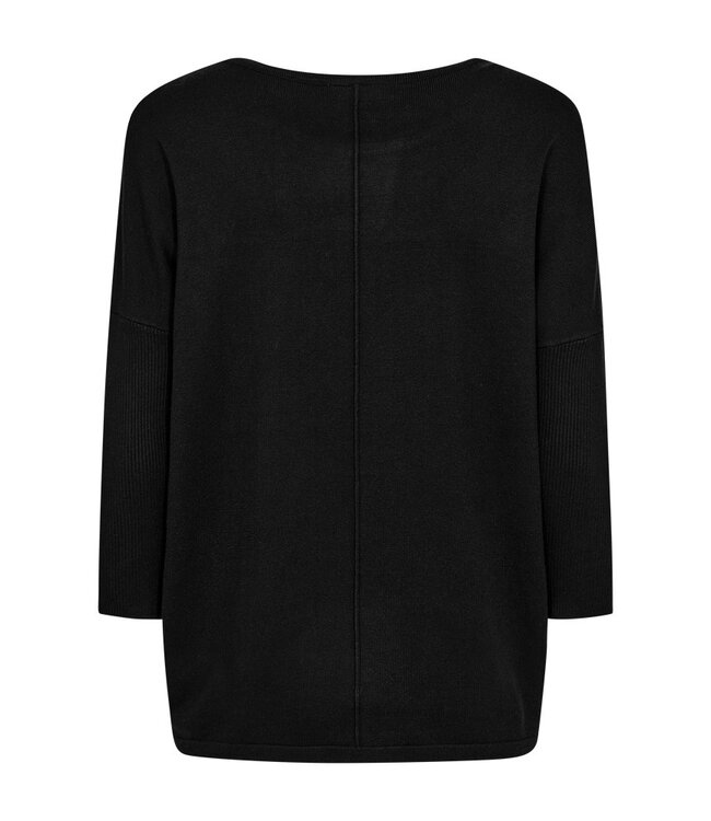 Freequent FQJONE dames pullover Black met 3/4-mouwen en losse pasvorm