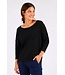 Freequent FQJONE dames pullover Black met 3/4-mouwen en losse pasvorm