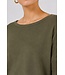 Freequent FQJONE dames pullover Olive Night met 3/4-mouwen en losse pasvorm