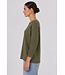 Freequent FQJONE dames pullover Olive Night met 3/4-mouwen en losse pasvorm