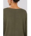 Freequent FQJONE dames pullover Olive Night met 3/4-mouwen en losse pasvorm