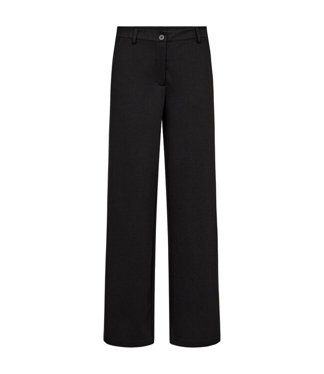 Freequent FQNANNI damesbroek Black met hoge taille en wijde pijpen