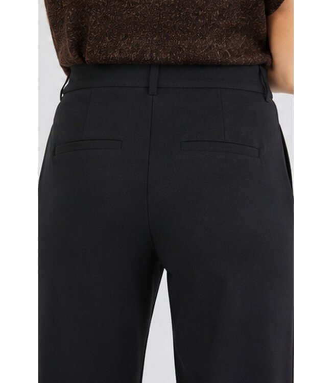 Freequent FQNANNI damesbroek Black met hoge taille en wijde pijpen