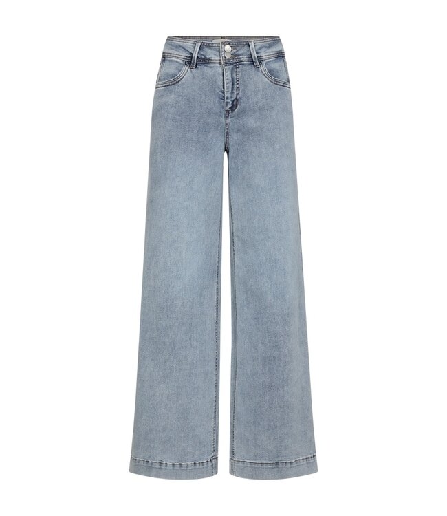 Freequent FQLOPEZ damesjeans Light Blue Denim met push-up effect en wijde pijpen
