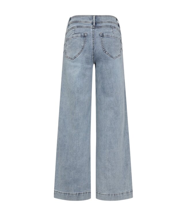 Freequent FQLOPEZ damesjeans Light Blue Denim met push-up effect en wijde pijpen