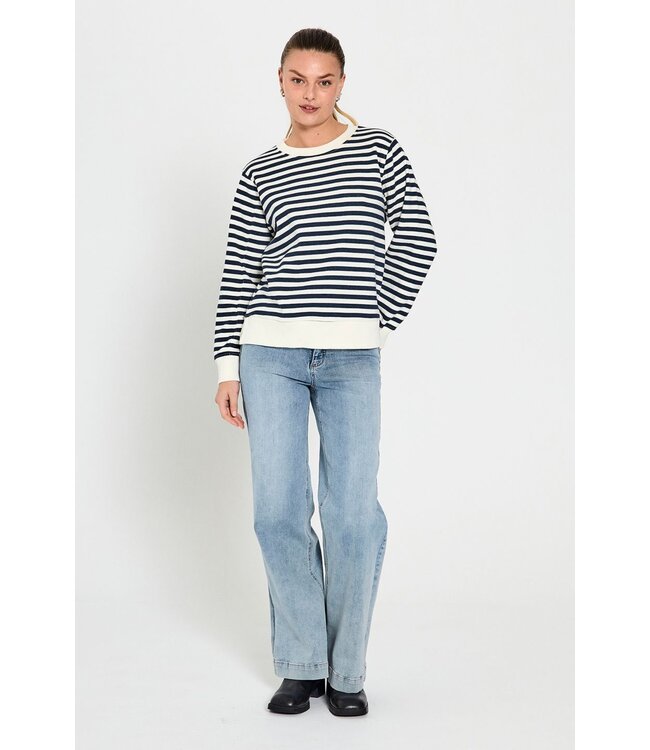 Freequent FQLOPEZ damesjeans Light Blue Denim met push-up effect en wijde pijpen
