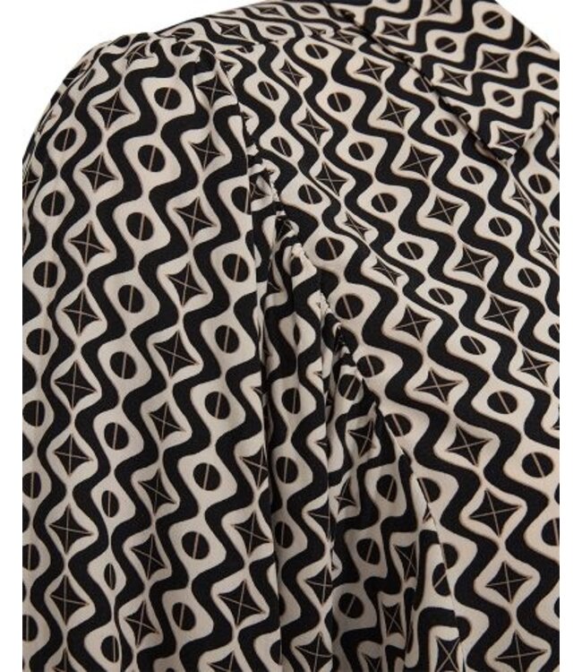Freequent FQADNEY Shirt Moonbeam w. Black – Dames blouse met grafische print