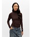 Object OBJTHESS Rollneck Pullover Seal Brown – Dames trui met rolkraag