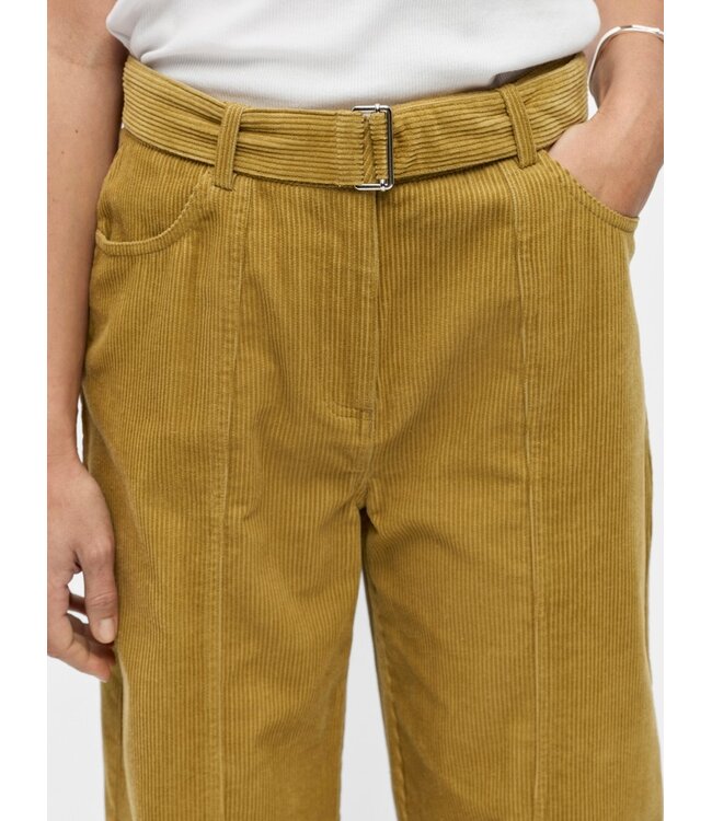 Object OBJPELLA Wide Pant Fennel Seed – Dames broek met wijde pijpen