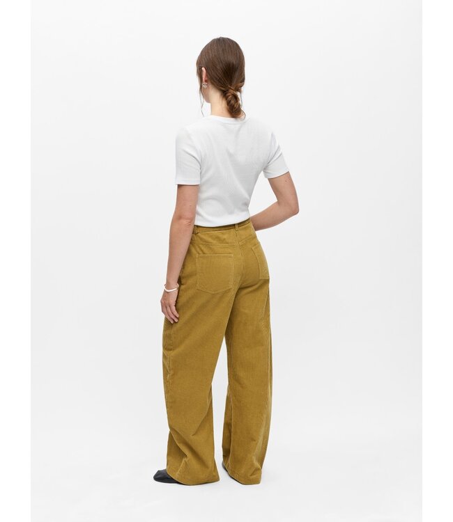 Object OBJPELLA Wide Pant Fennel Seed – Dames broek met wijde pijpen