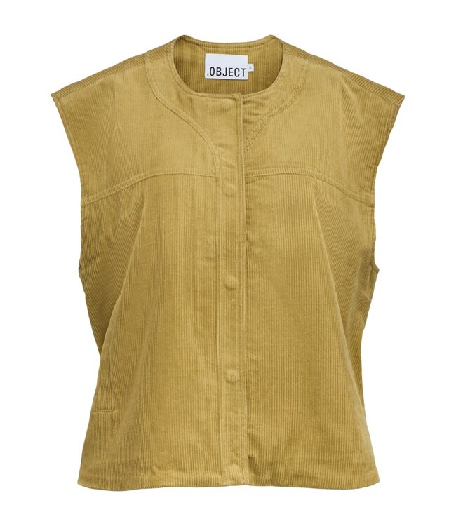 Object OBJPELLA Waistcoat Fennel Seed – Dames gilet in ribfluweel