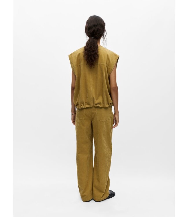 Object OBJPELLA Waistcoat Fennel Seed – Dames gilet in ribfluweel