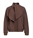 Object OBJARINA OZ Tie Sweatshirt Seal Brown – Dames sweater met sjaal